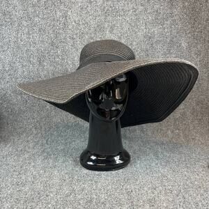 H&M Divided Women’s Graphite Brown Floppy Wide Brim Sun Hat Size L/58 — 17”